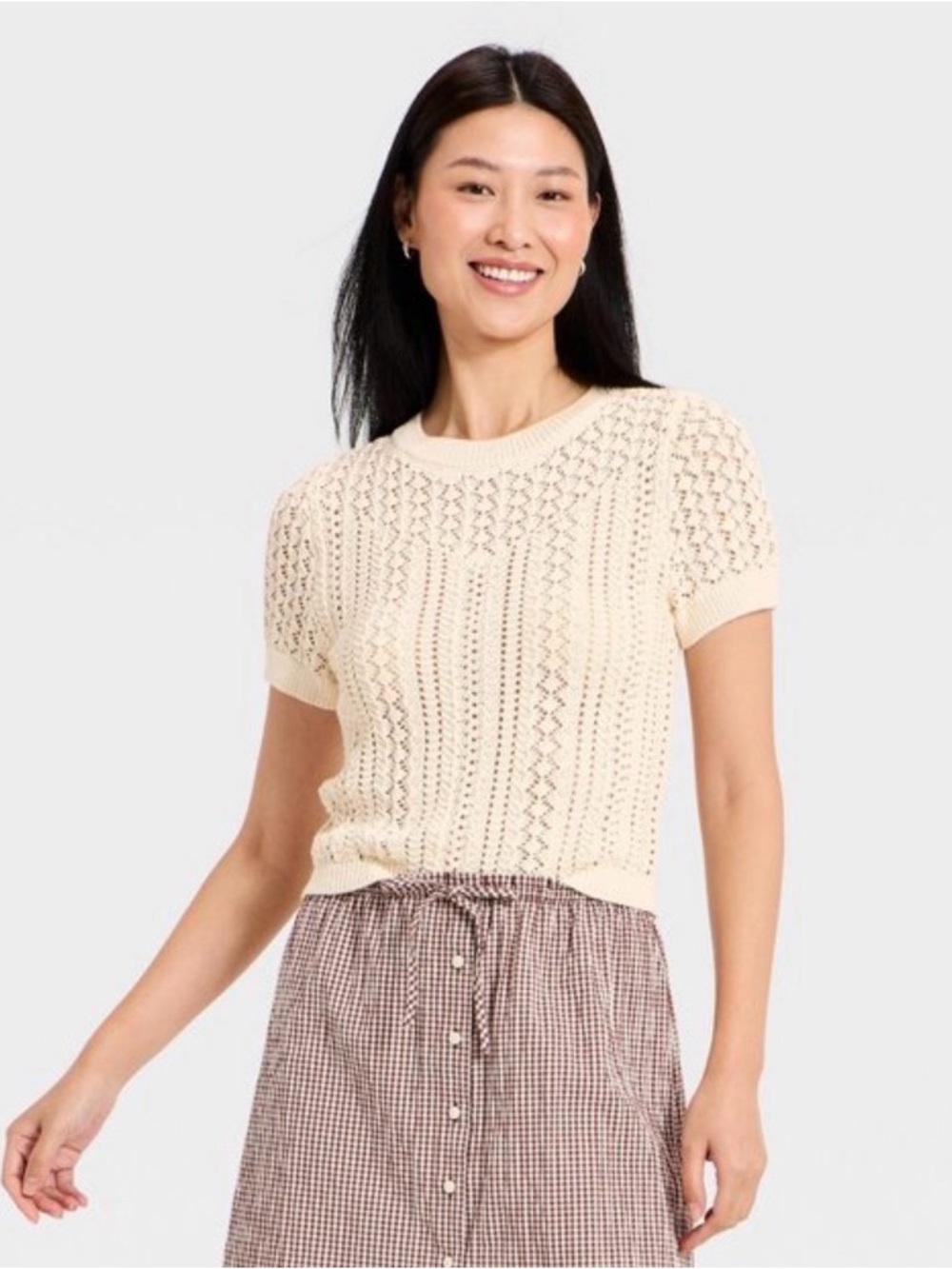 Short Sleeve Crochet
Sweater Top - A New Day, Medium